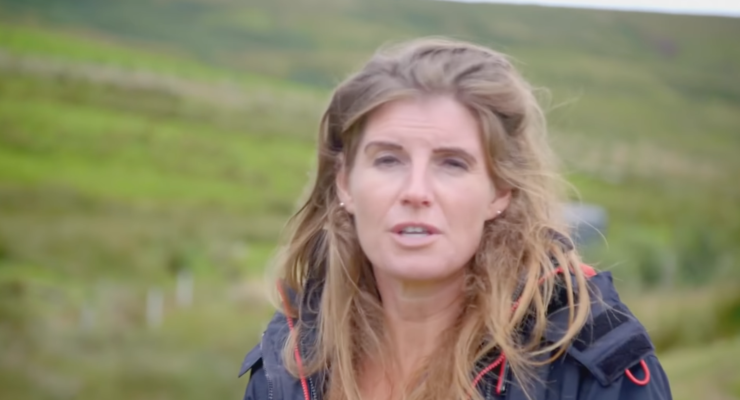 Amanda Owen chatting on her farm