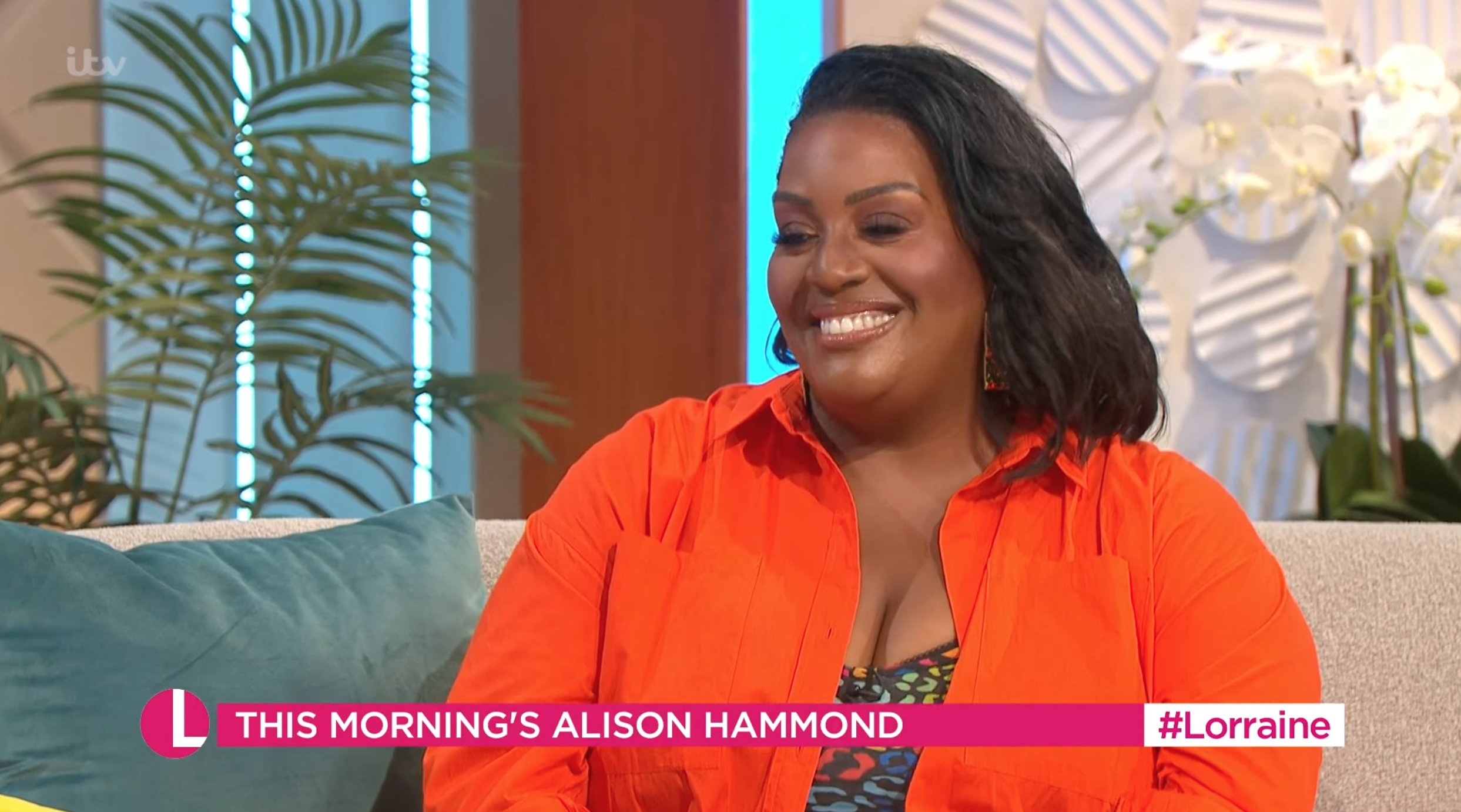 Alison Hammond on Lorraine wearing orange smiling