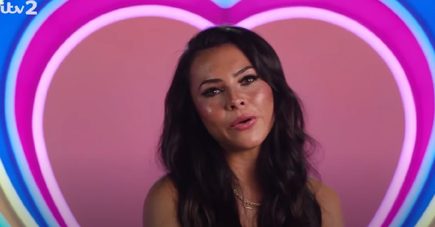 Paige Thorne speaking during Love Island VT