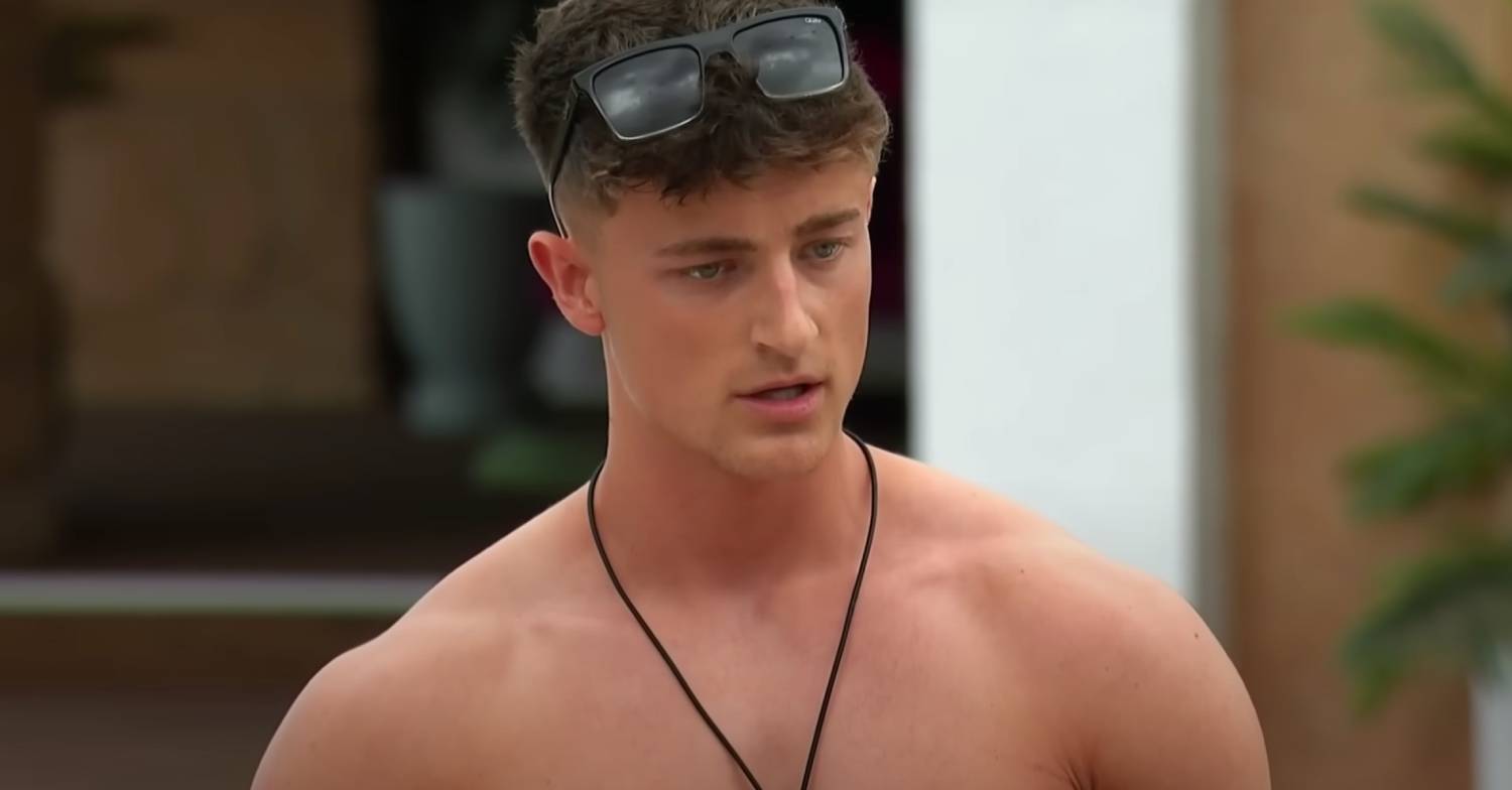 Liam Llewellyn looking sad on Love Island