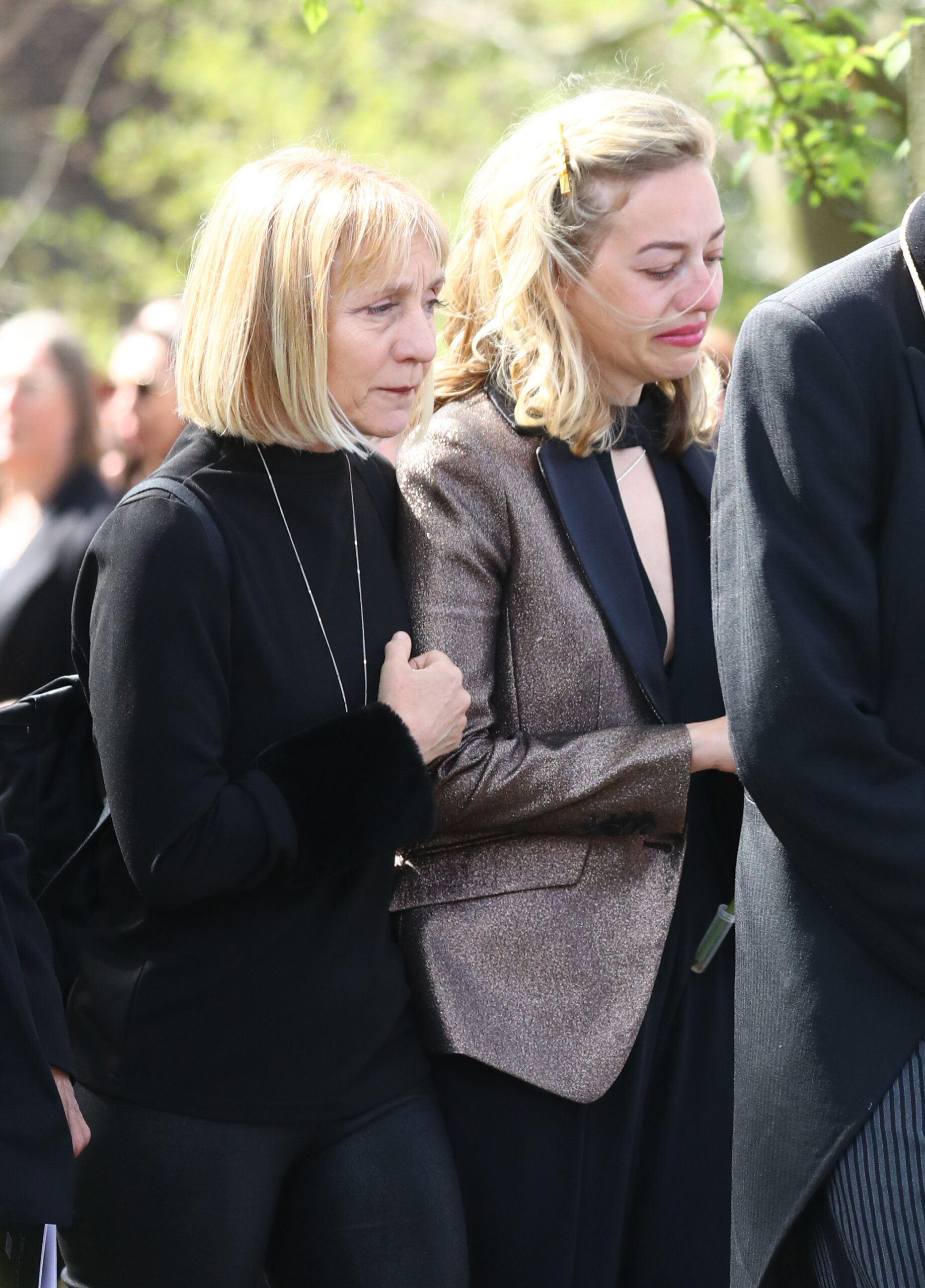 Tom Parker's widow, Kelsey Parker crying at his funeral