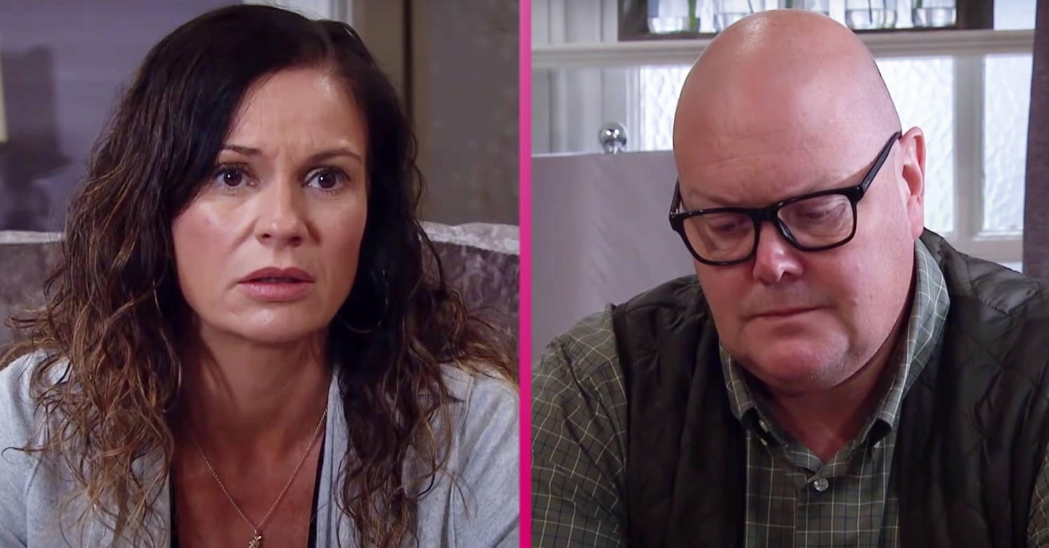 Chas looks concerned and Paddy looks crestfallen