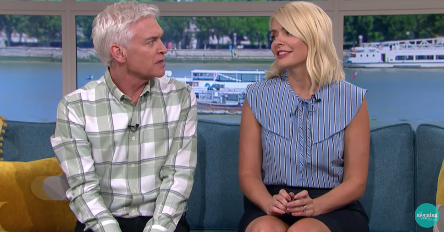 Phillip Schofield and Holly Willoughby looking at each other on This Morning