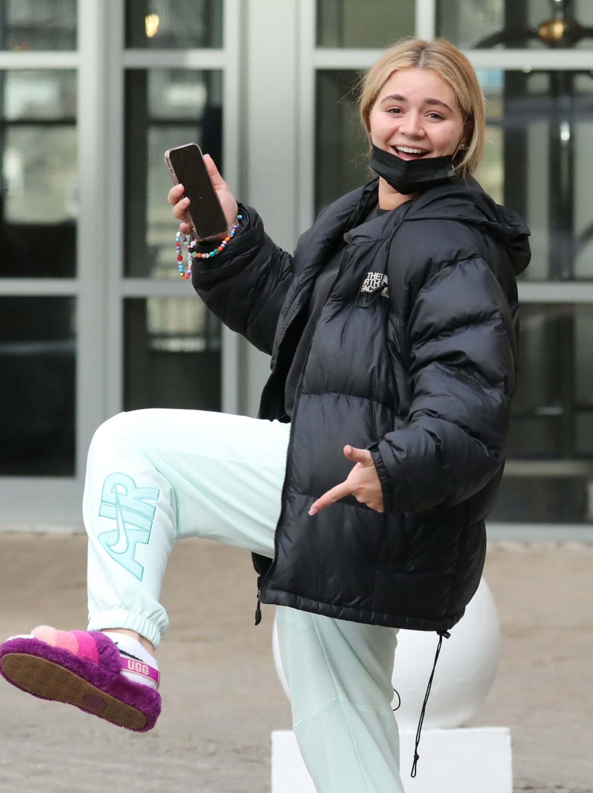 Tilly Ramsay lifts her left up during Strictly tour rehearsals