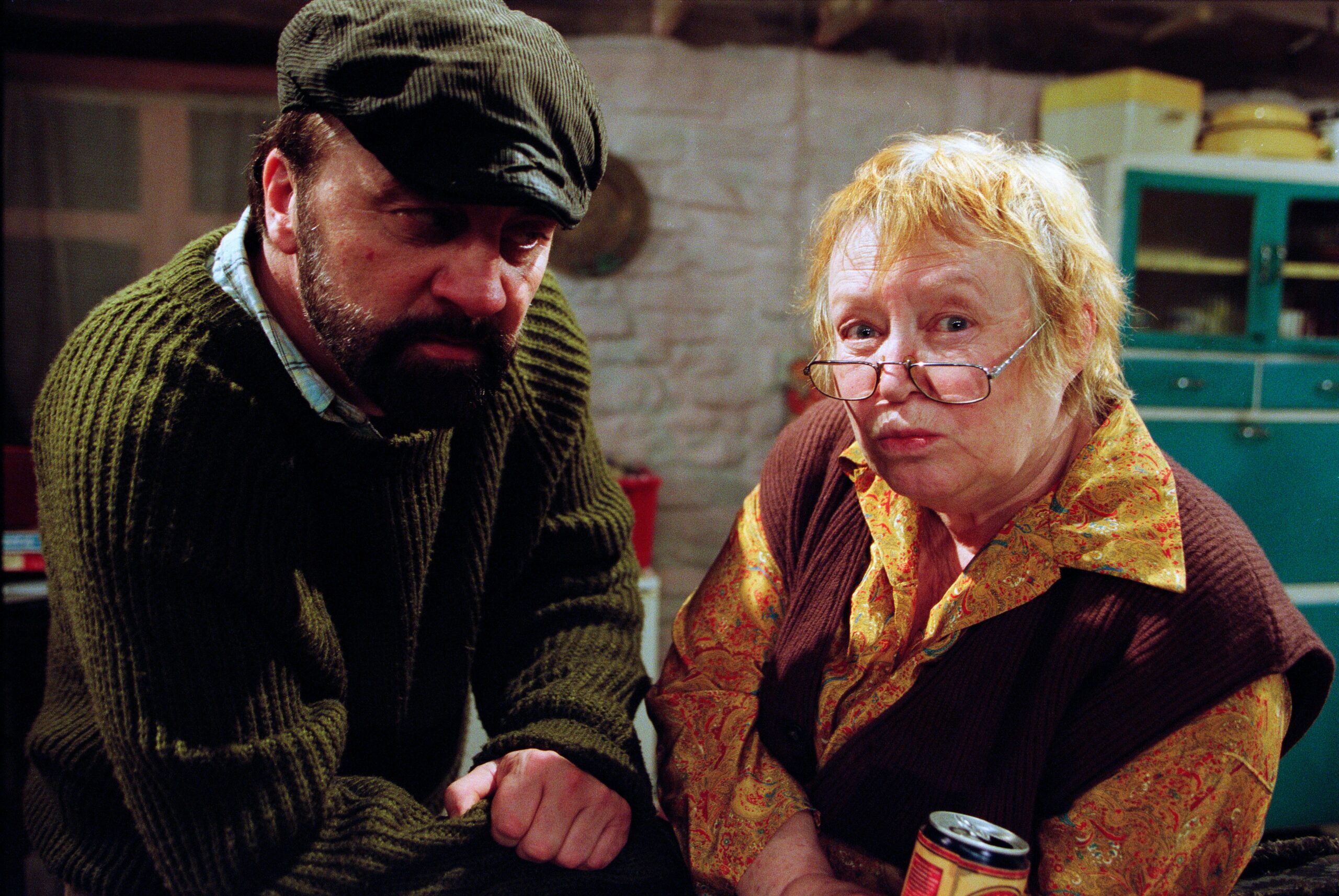 Zak and his mum Peg Dingle look miserable in Emmerdale