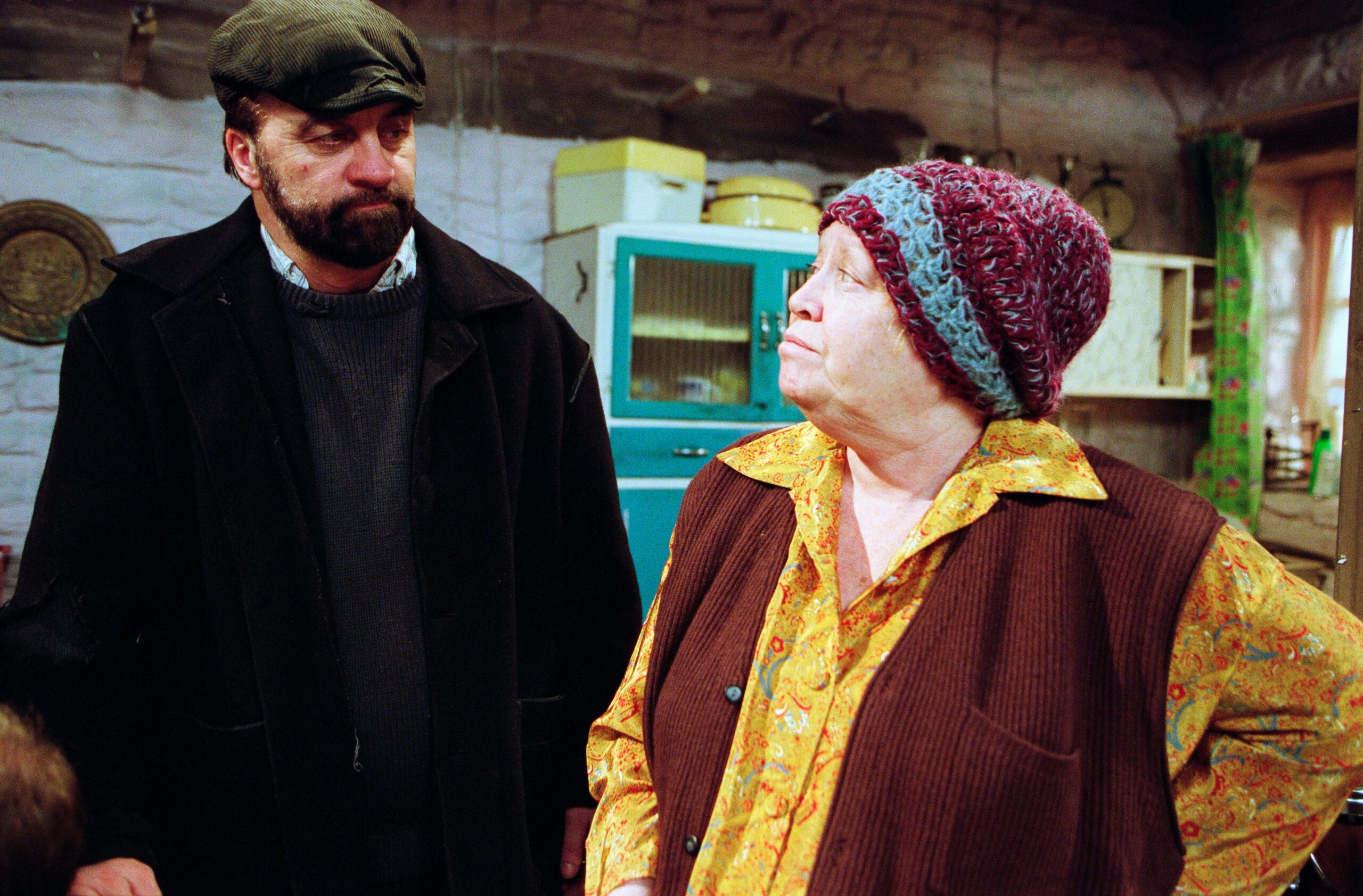 Peg Dingle stares defiantly at son Zak in Emmerdale 