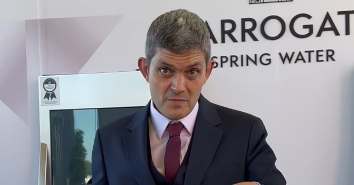 Merlin Griffiths making a drink at Ascot