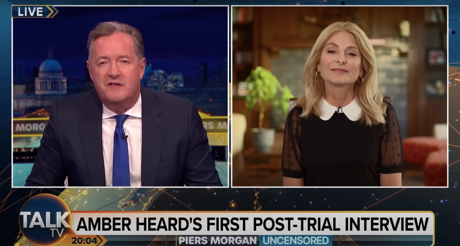 Piers Morgan and Lisa Bloom smiling on Piers Morgan Uncensored