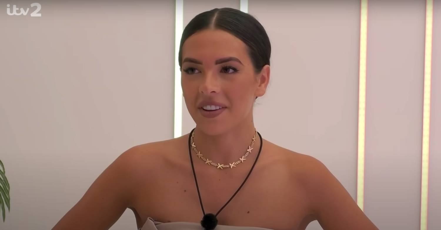 Love Island contestant Gemma Owen with her hair tied back