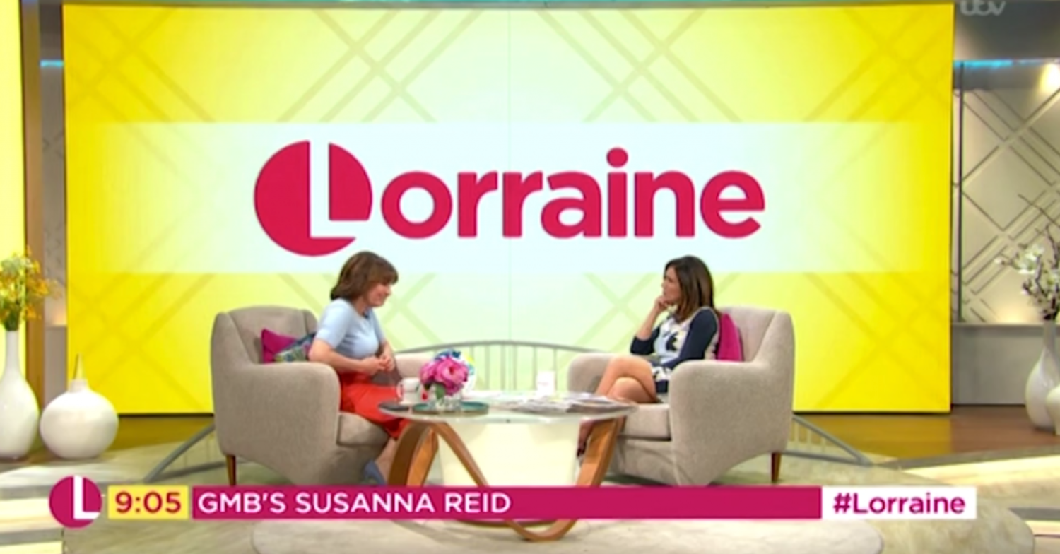 Lorraine Kelly and Susanna Reid looking at each other during interview