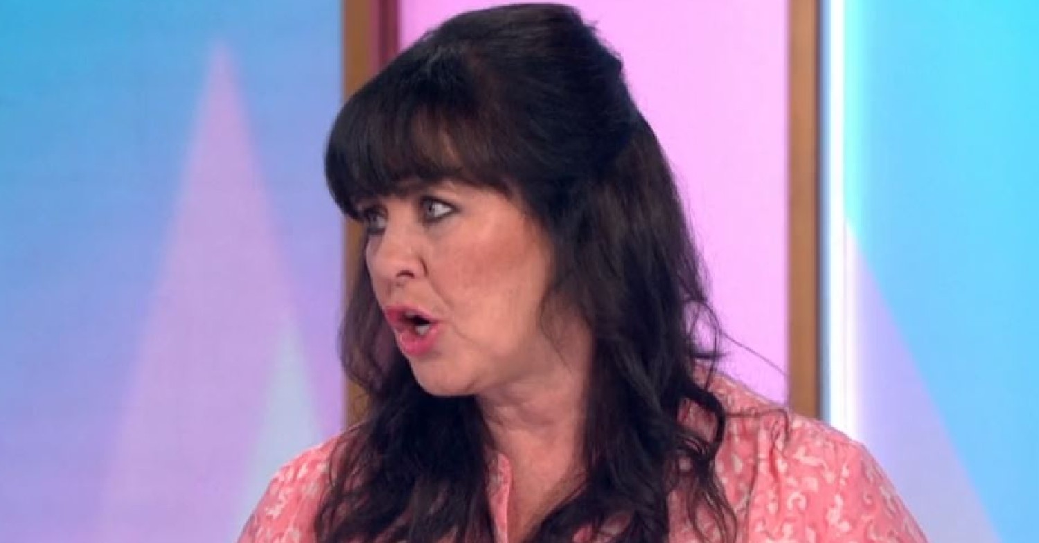 Coleen Nolan looking serious during Loose Women debate today