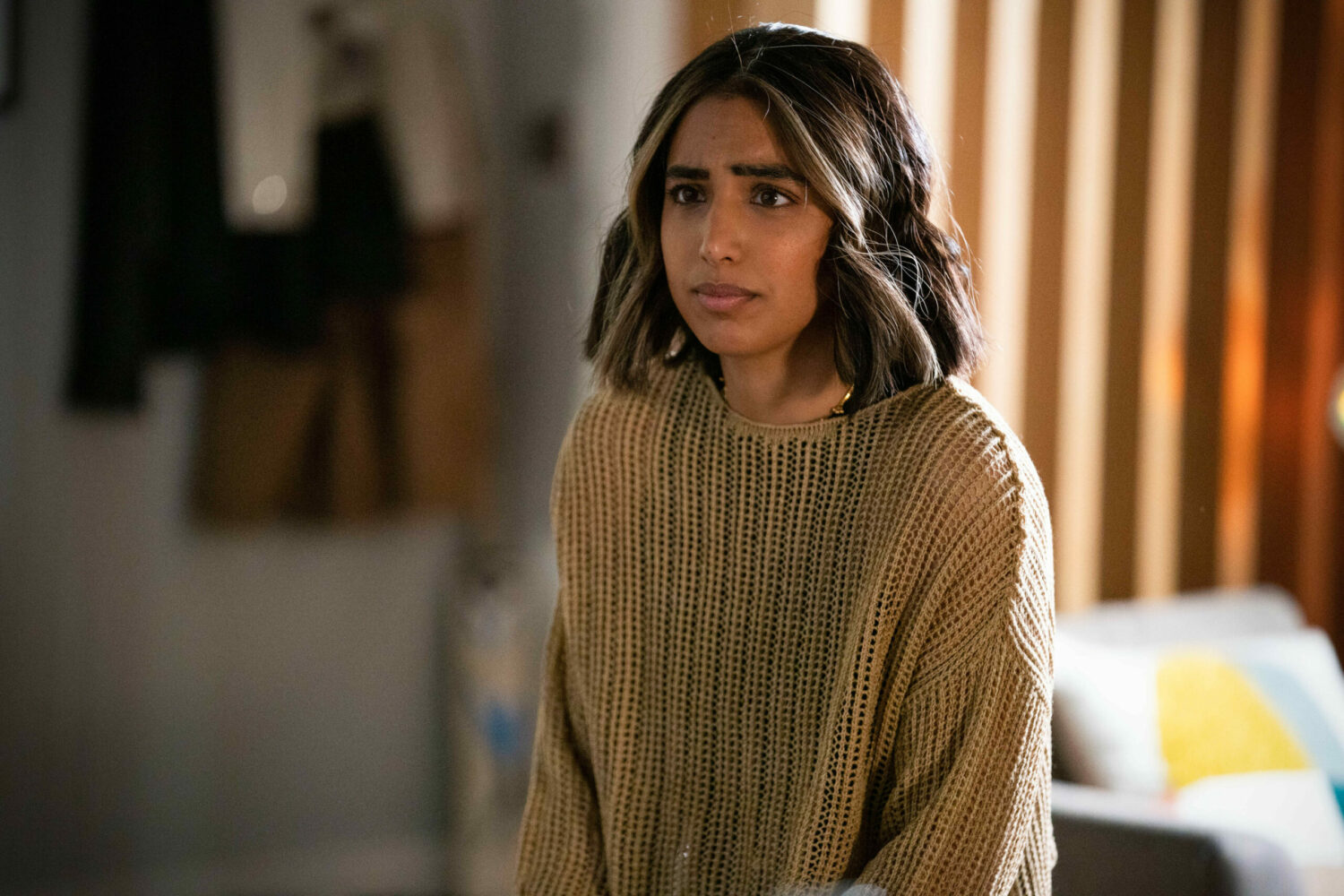 EastEnders Ash looks upset as she talks to Suki