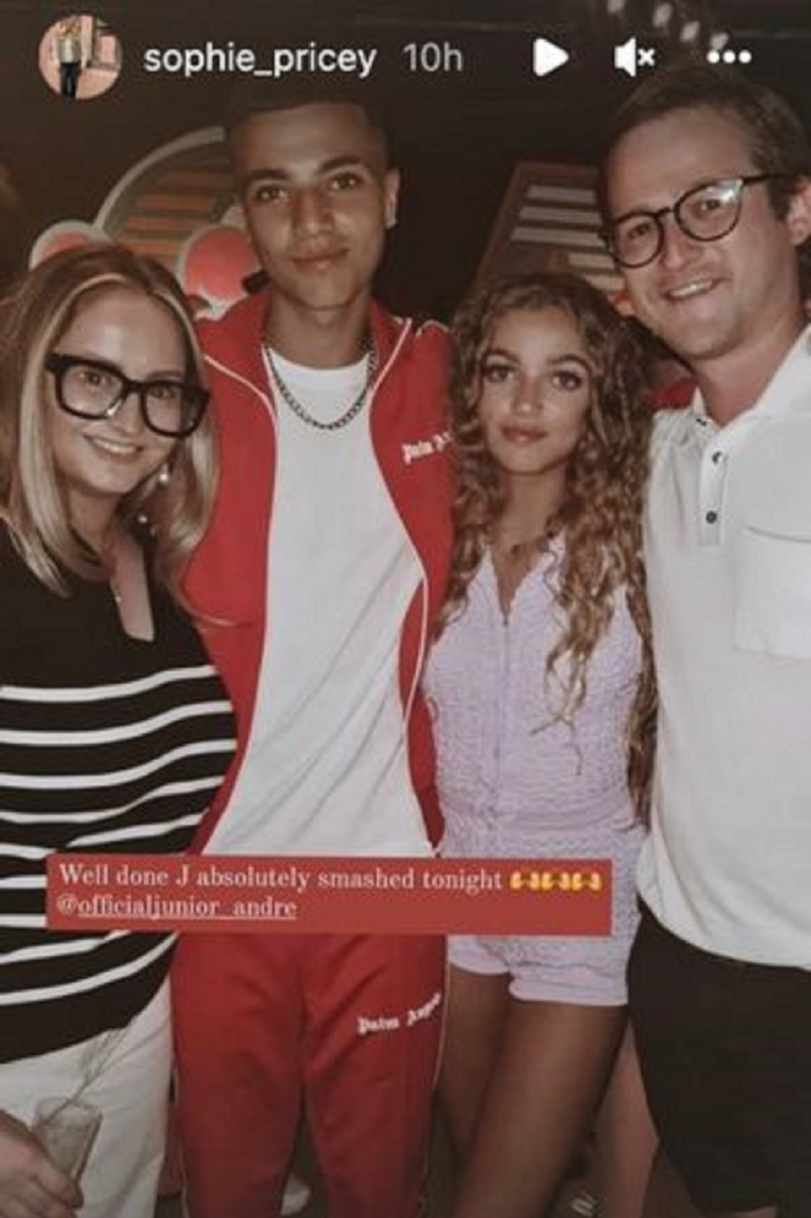 Junior Andre at his first performance of song Slide