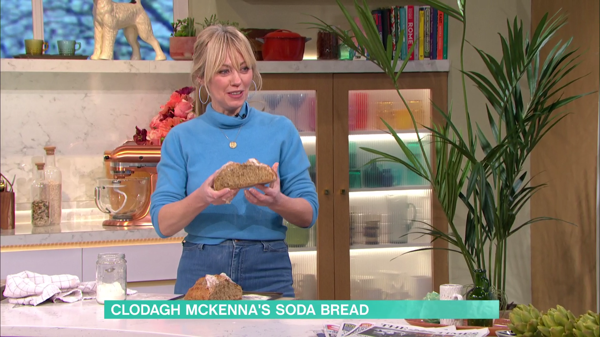 Clodagh McKenna smiling and cooking on This Morning