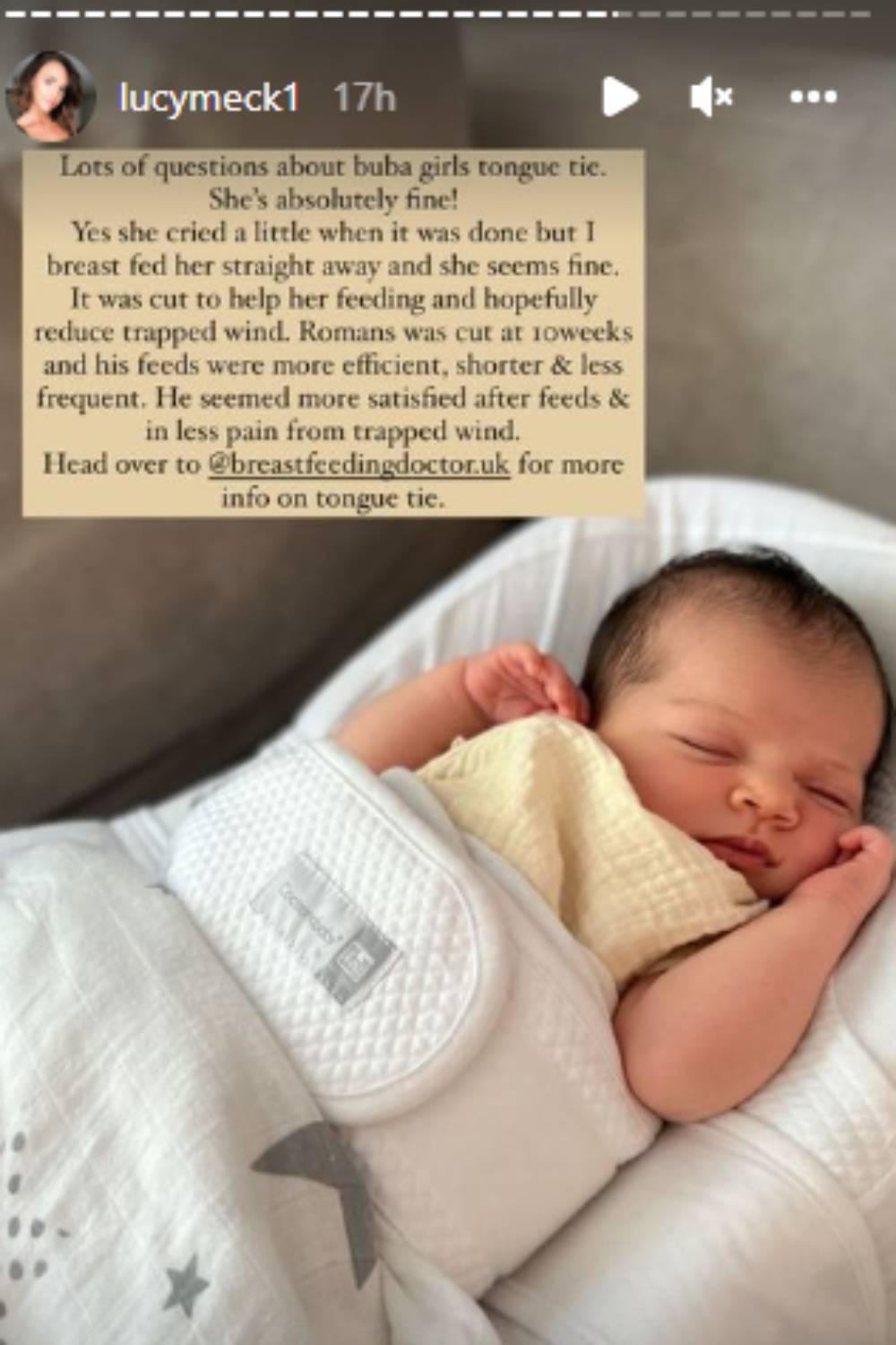 Lucy Mecklenburgh addresses her Insta fans