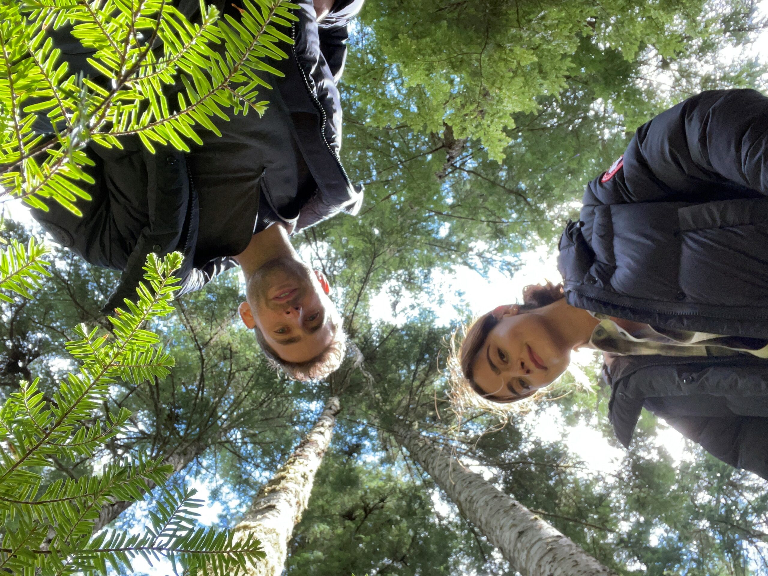 Jenna Coleman (Liz) and Oliver Cohen-Jackson (Will) smile on first day on set for Wilderness
