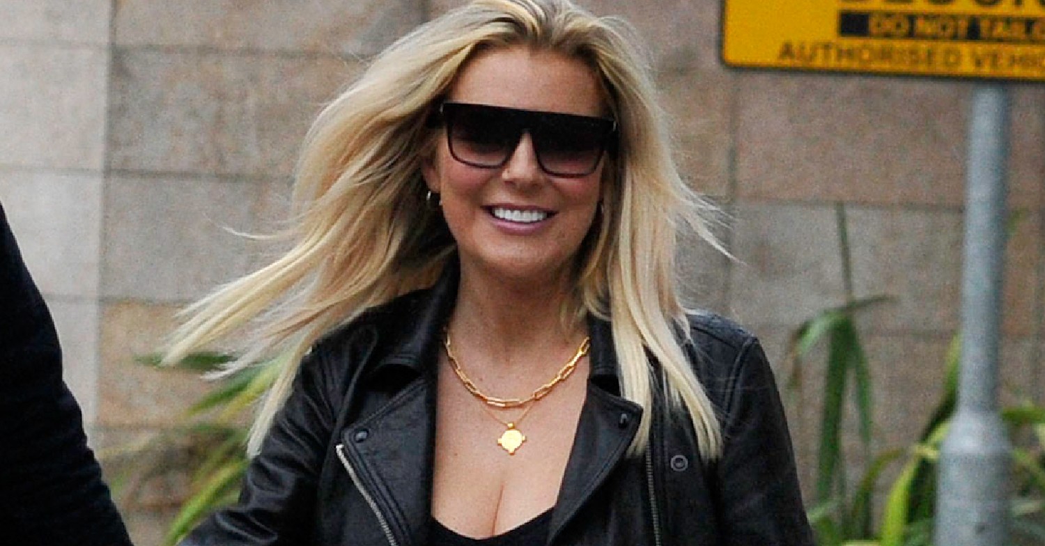 Sheridan Smith black jacket sunglasses candid