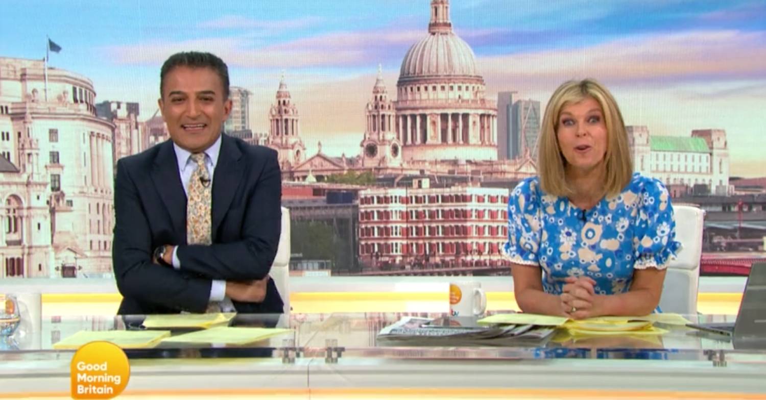 Aldi Ray and Kate Garraway laugh on GMB today 