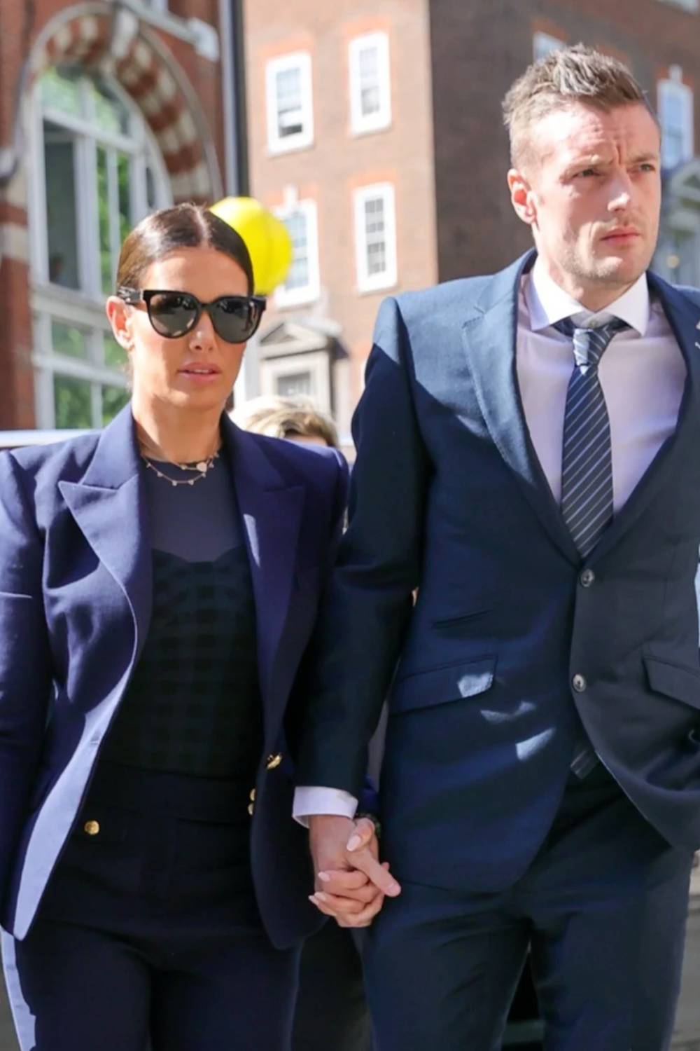 Rebekah Vardy and Jamie Vardy arrive at court