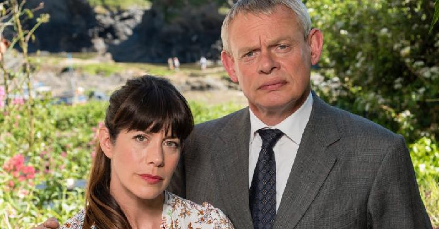 Caroline Catz and Martin Clunes as Louise and Doc Martin