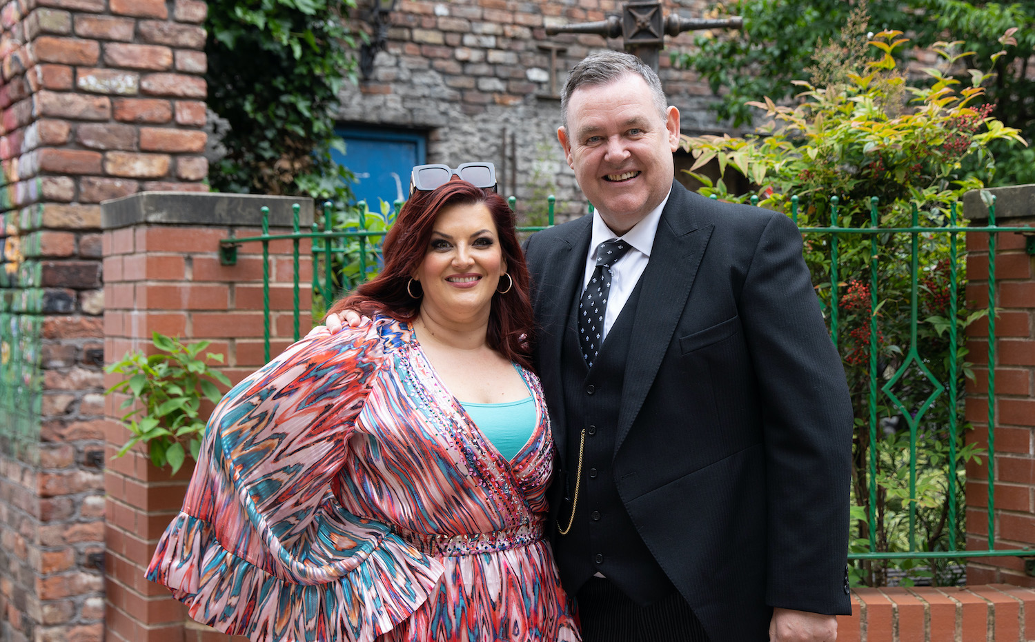 Coronation Street star Jodie Prenger smiling with Tony Maudsley