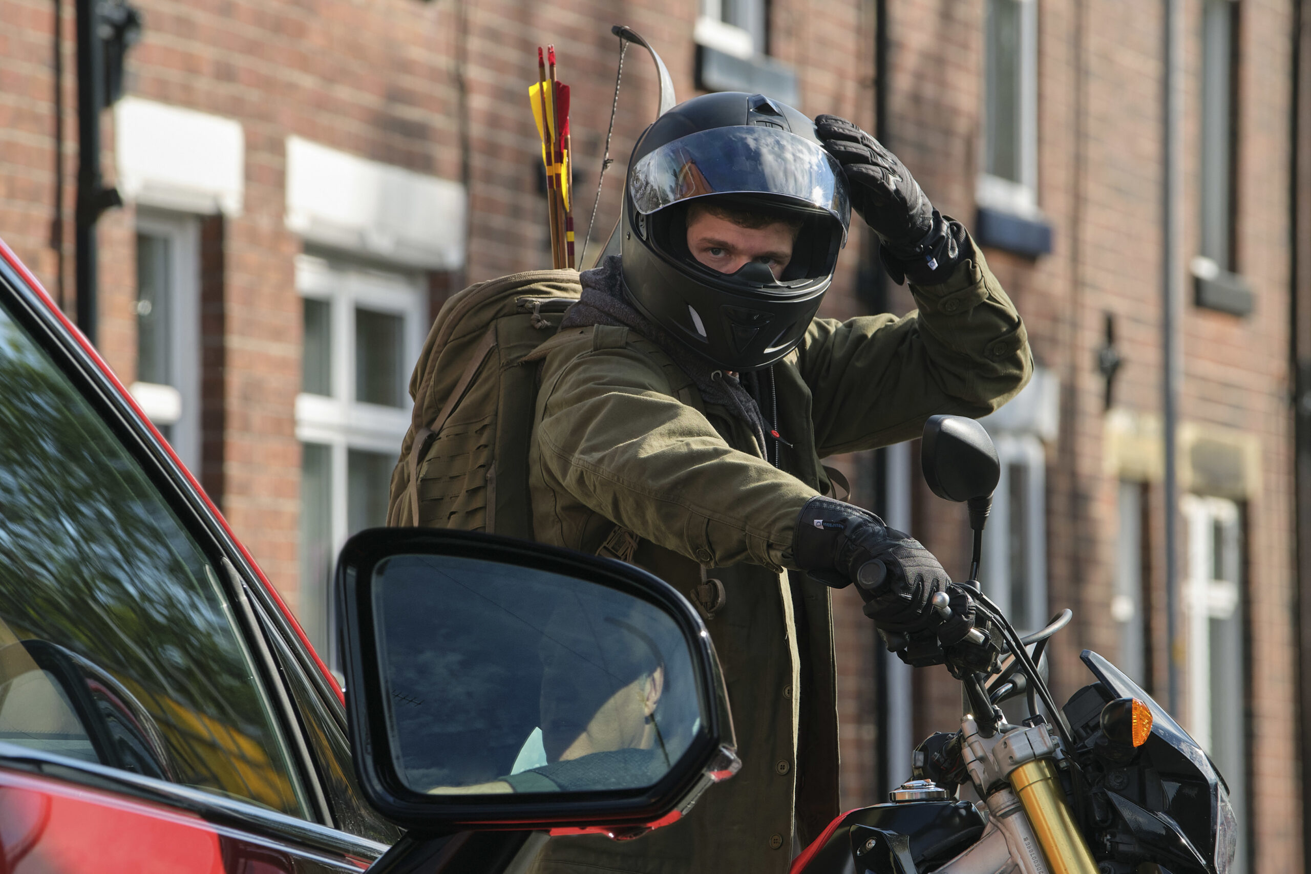 Adam Hugill's character Scott Rowley in Sherwood episode 3 on BBC One