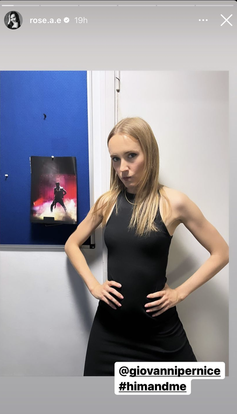 Strictly star Rose Ayling-Ellis poses in hat and white shirt on Instagram stories