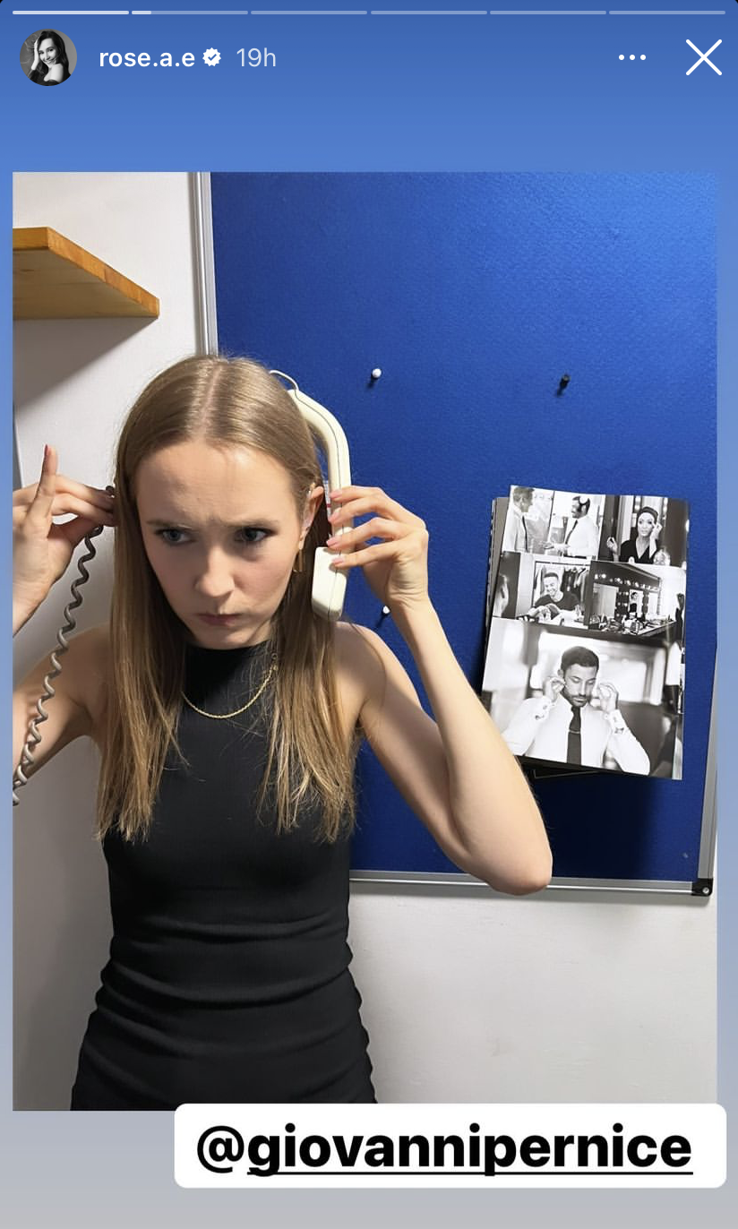 Strictly's Rose Ayling-Ellis posing with wall phone on Instagram stories