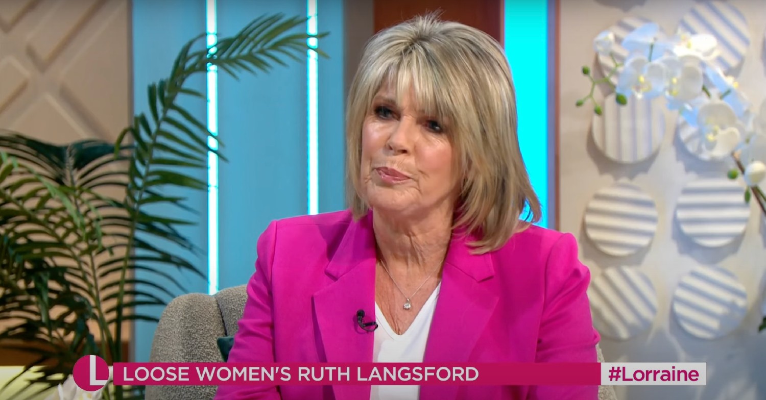 Ruth Langsford pursing her lips on Lorraine