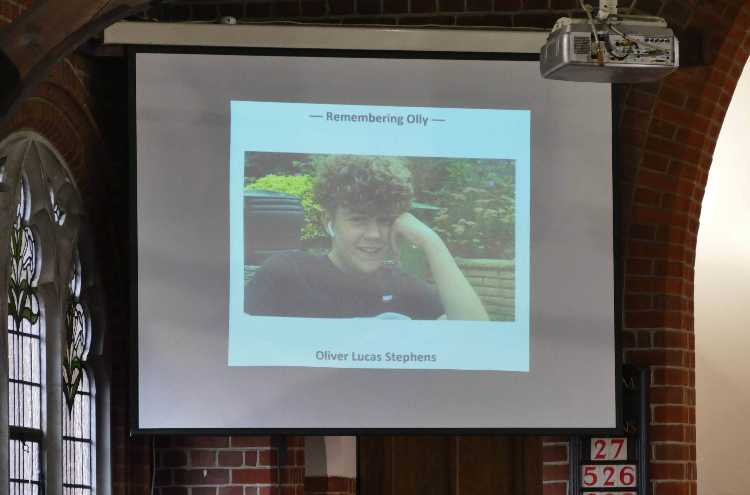 Olly picture at his memorial
