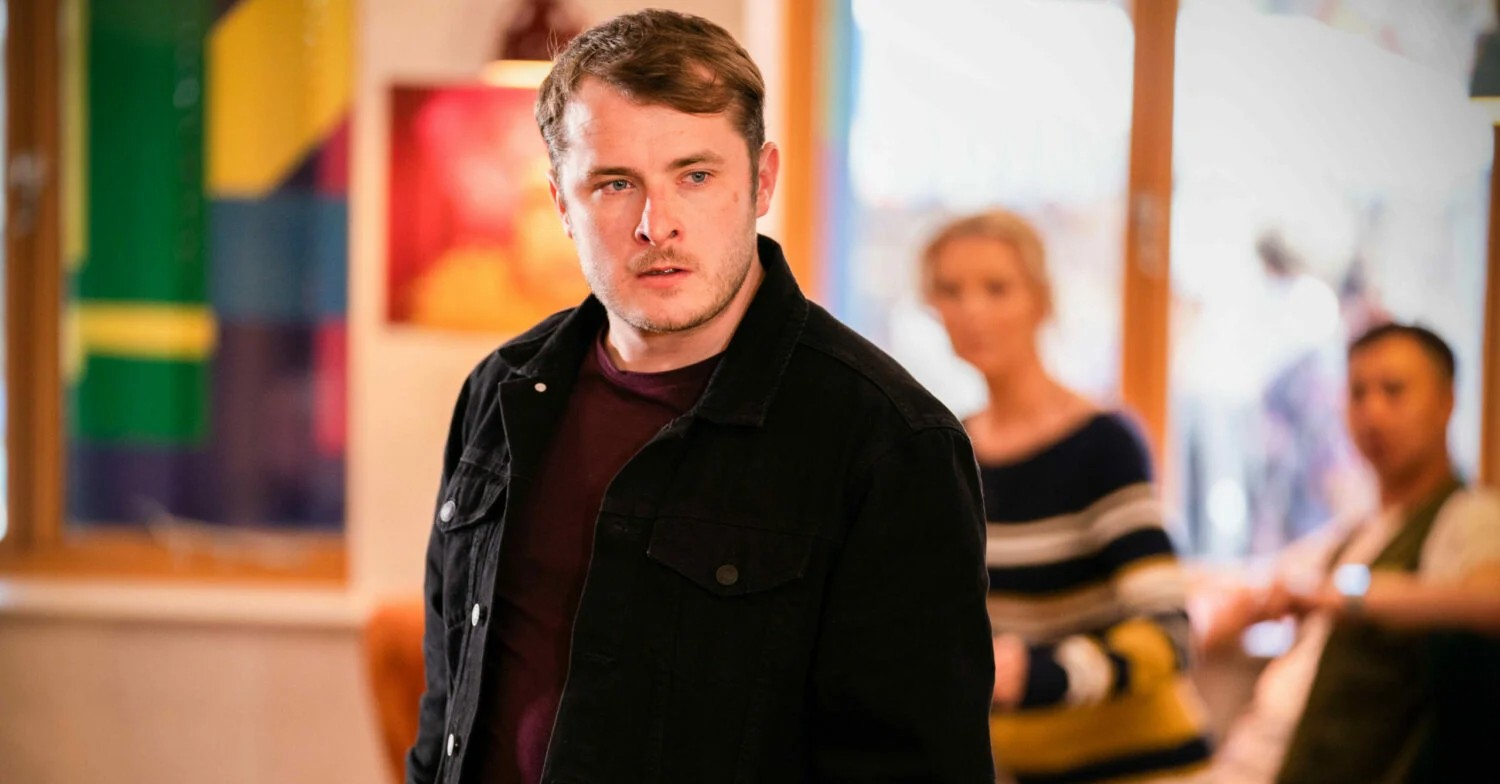 Ben Mitchell looking worried on EastEnders