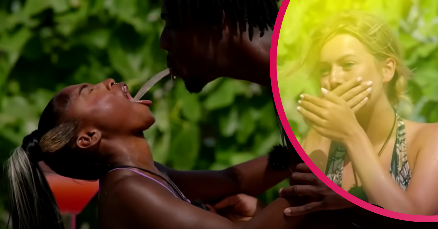 Love Island 2022 contestants taking part in spit challenge