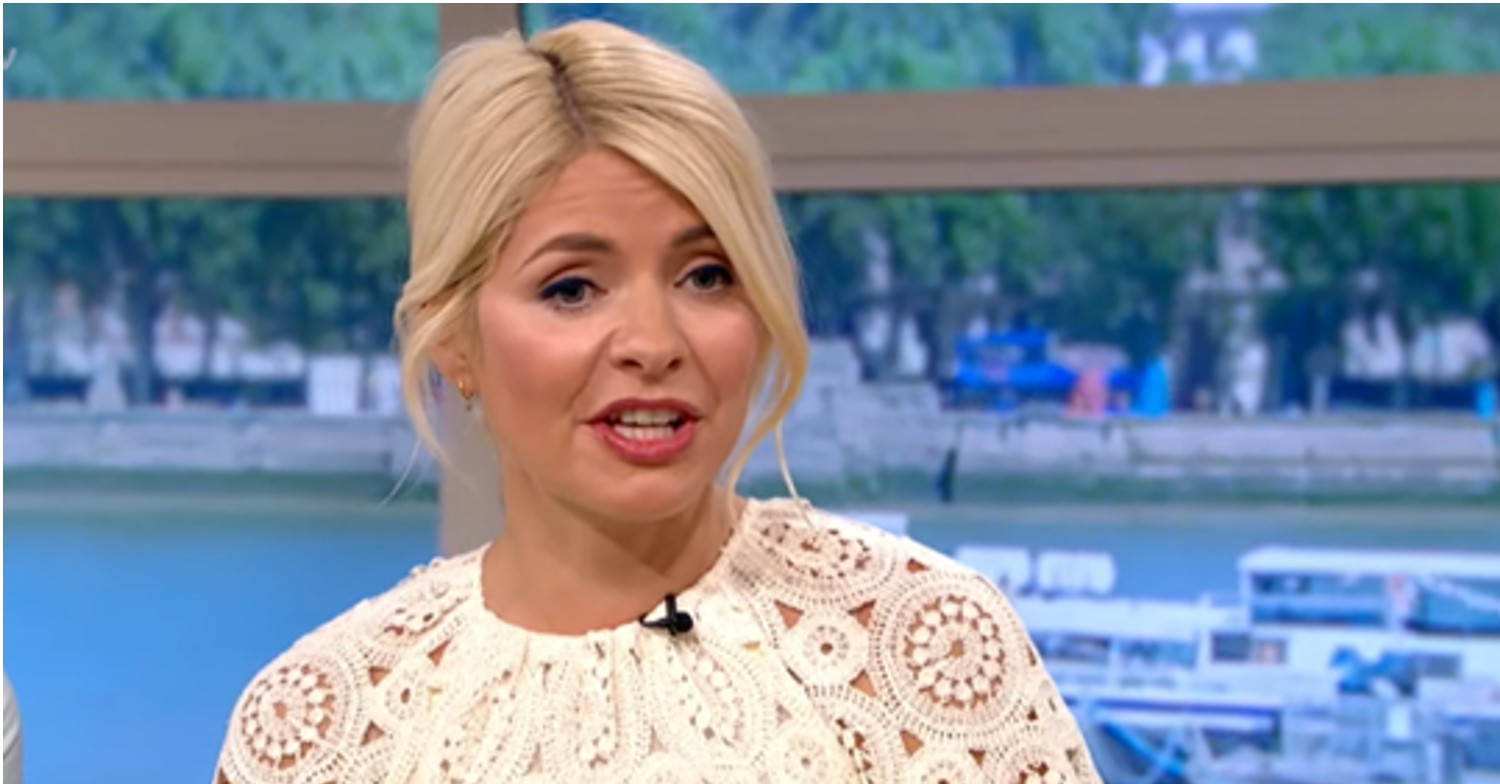 Holly Willoughby in cream dress on This Morning today