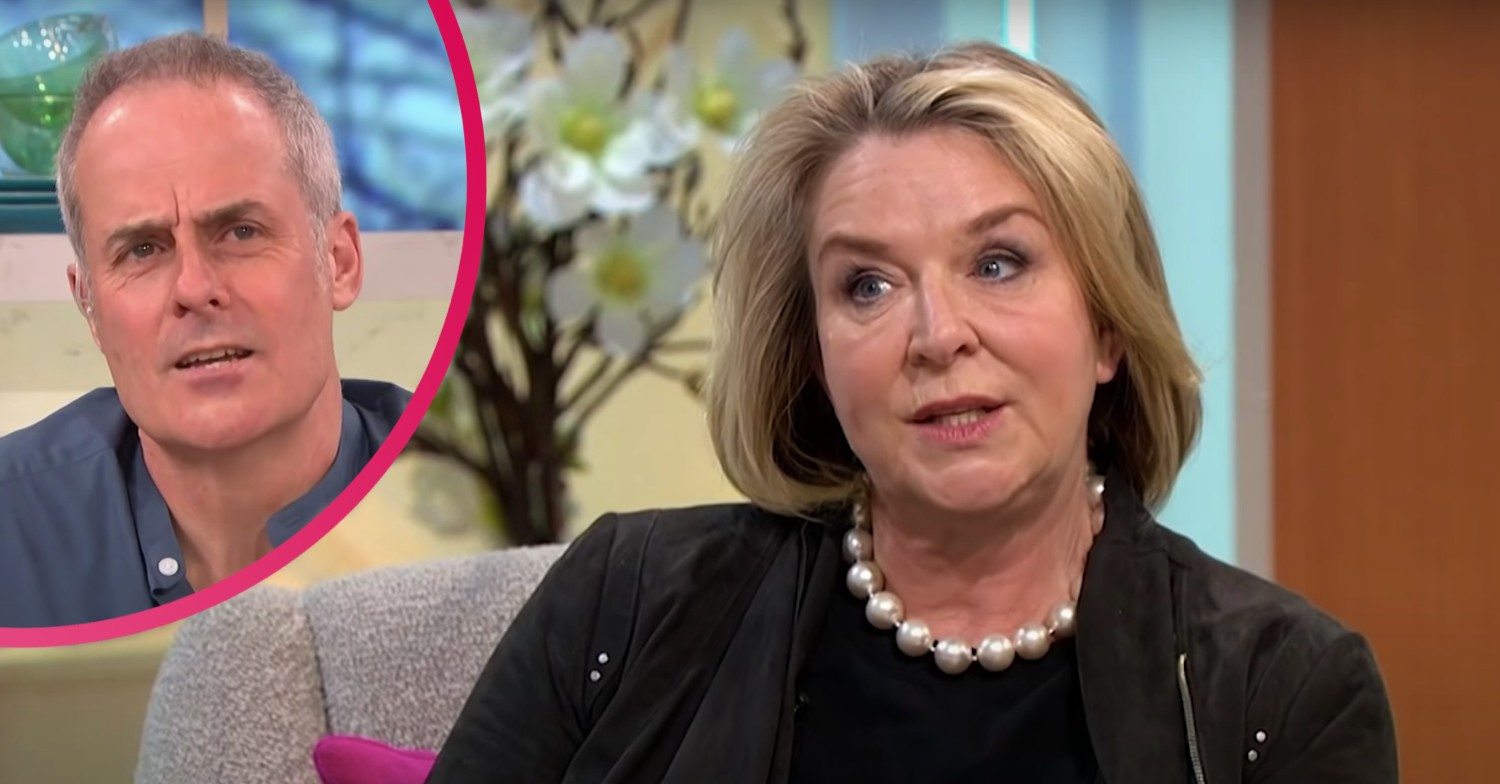 Fern Britton smiling on Lorraine while Phil Vickery looks concerned on This Morning