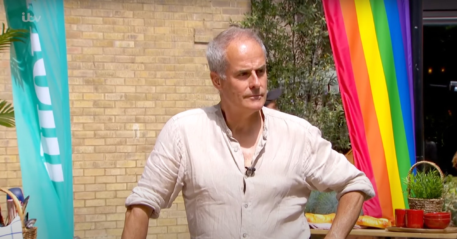 Phil Vickery stood with his hands on his hips outside while on This Morning