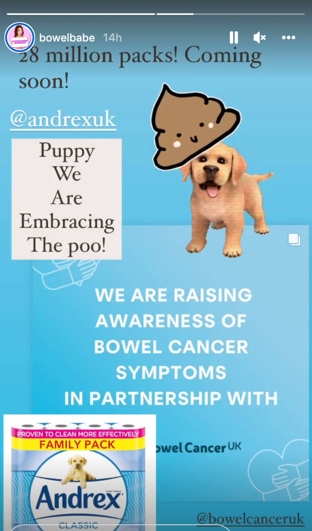 An Instagram Story post about Deborah James