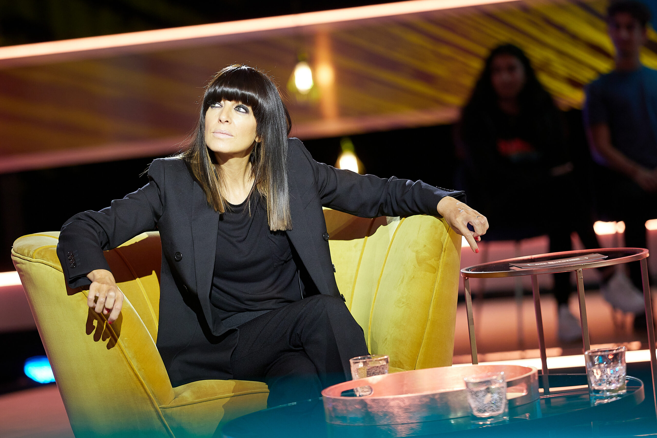 Claudia Winkleman as the host of One Question on Channel 4