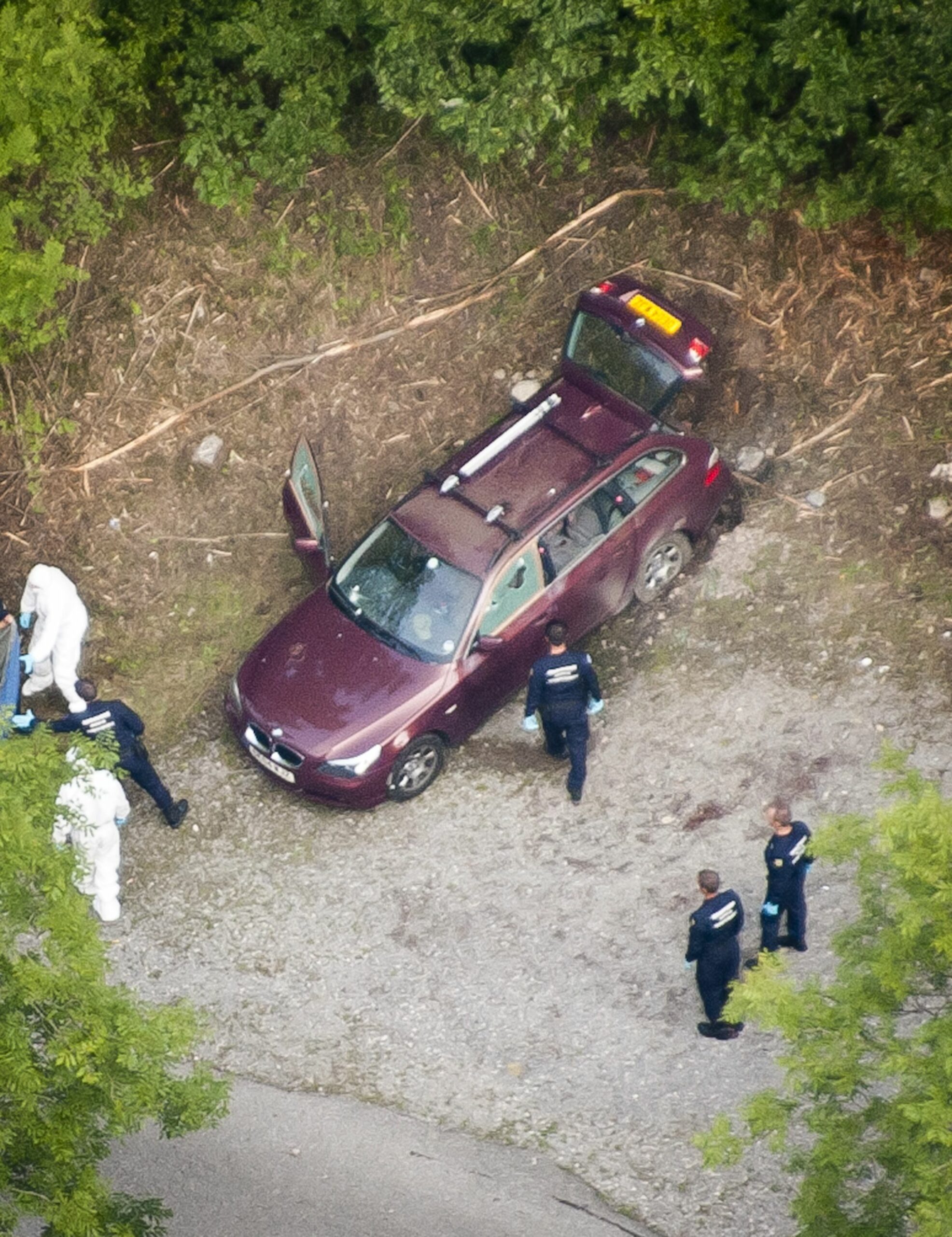 Aerial Photo of car in Murder in the Alps murder case