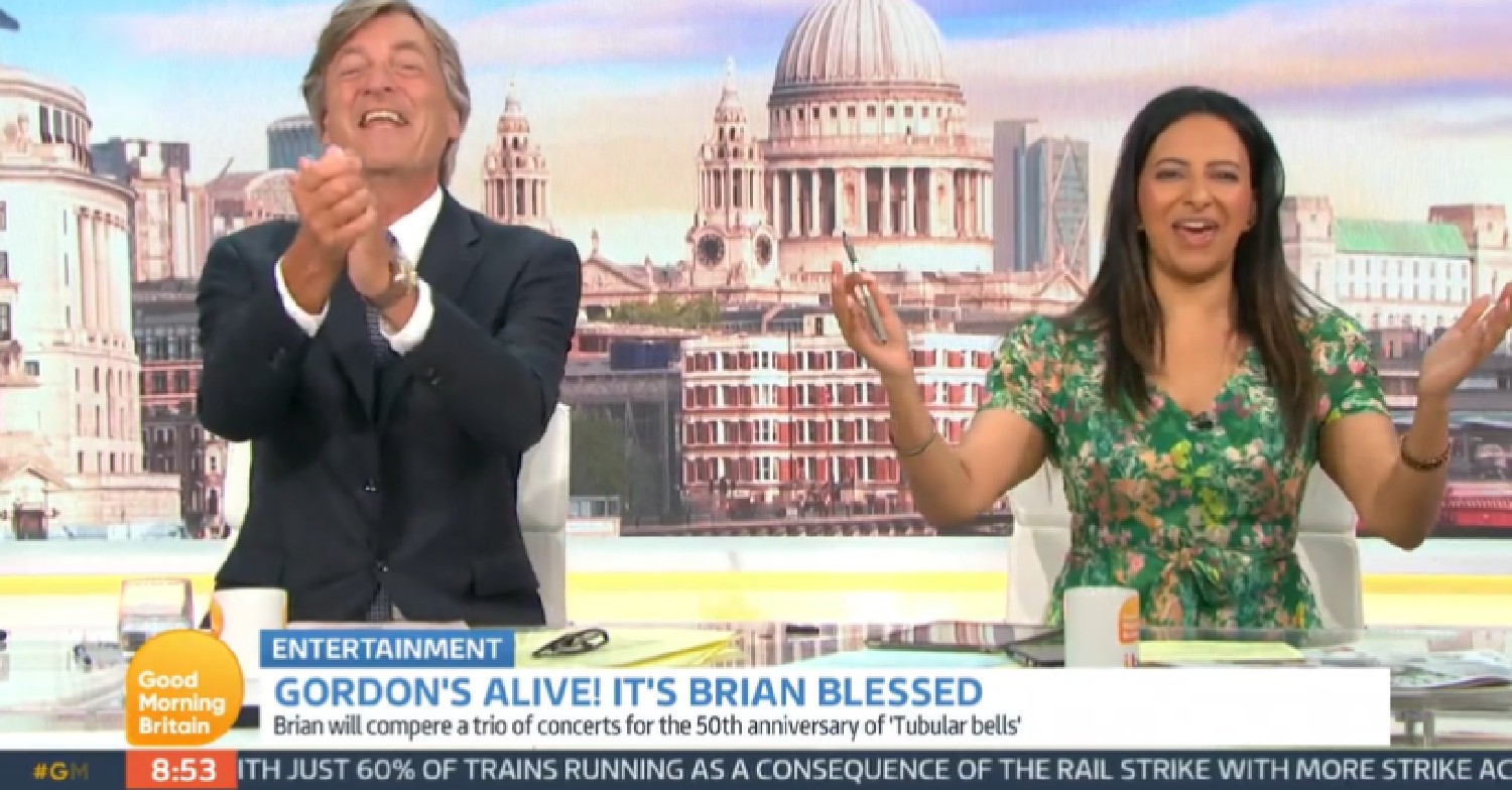 Richard Madeley and Ranvir Singh cheering on GMB today