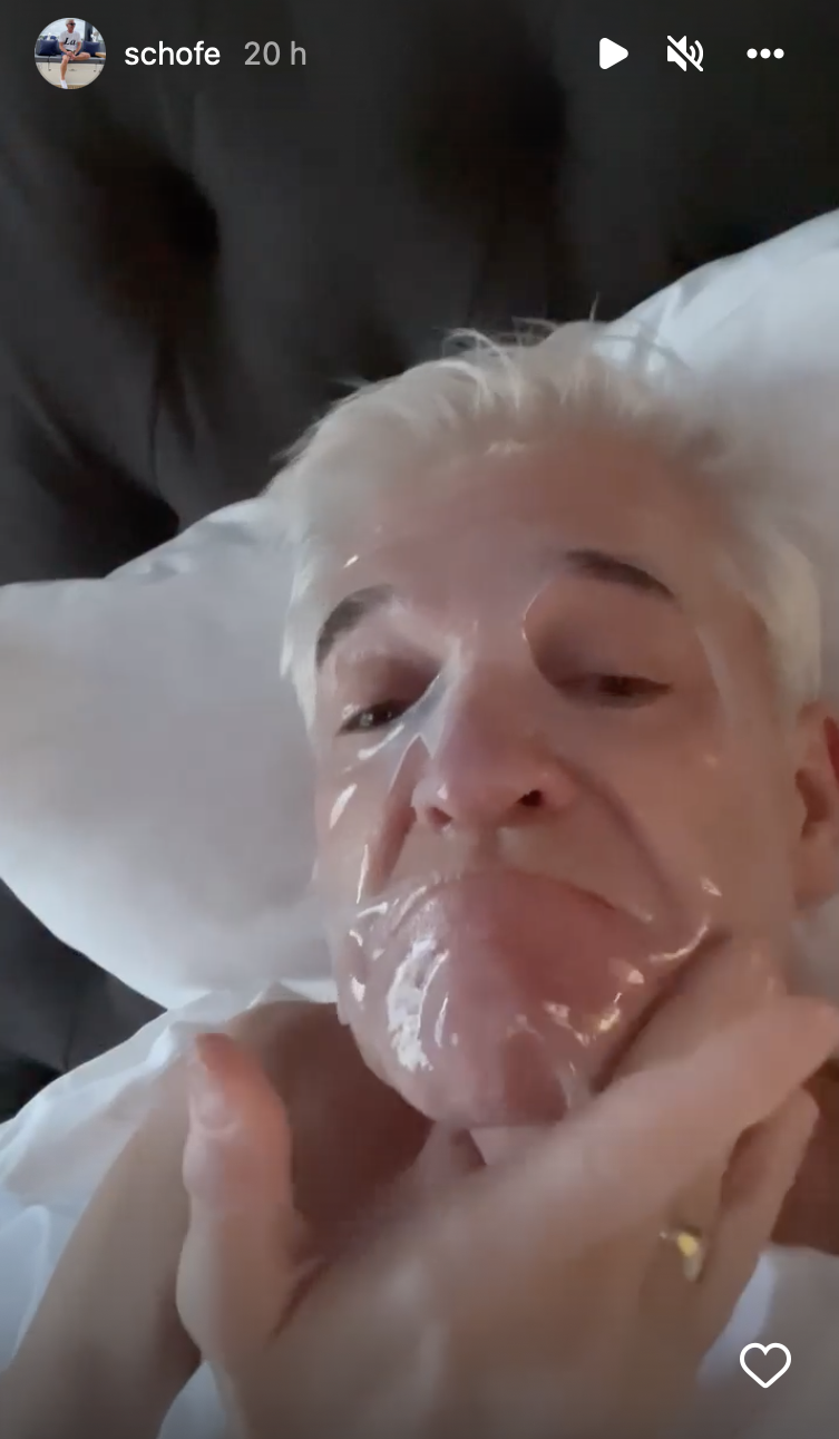 Phillip Schofield pouting with a face mask on 