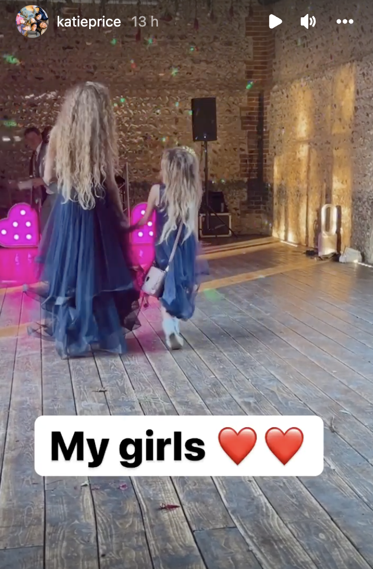 Katie Price's children Princess and Bunny dancing at wedding