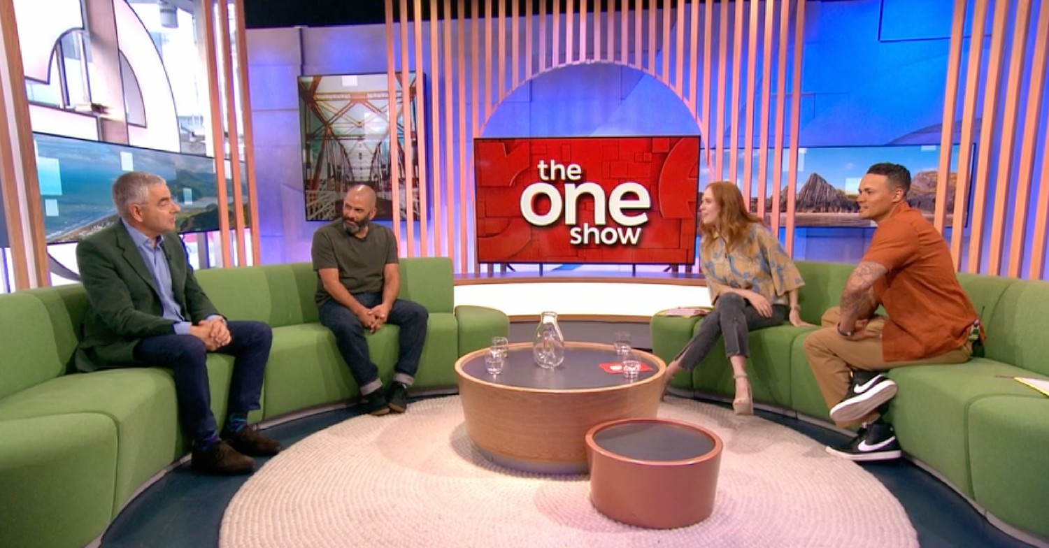 Rowan Atkinson, Chris Harris, Angela Scanlon, Jermaine Jenas on The One Show on BBC