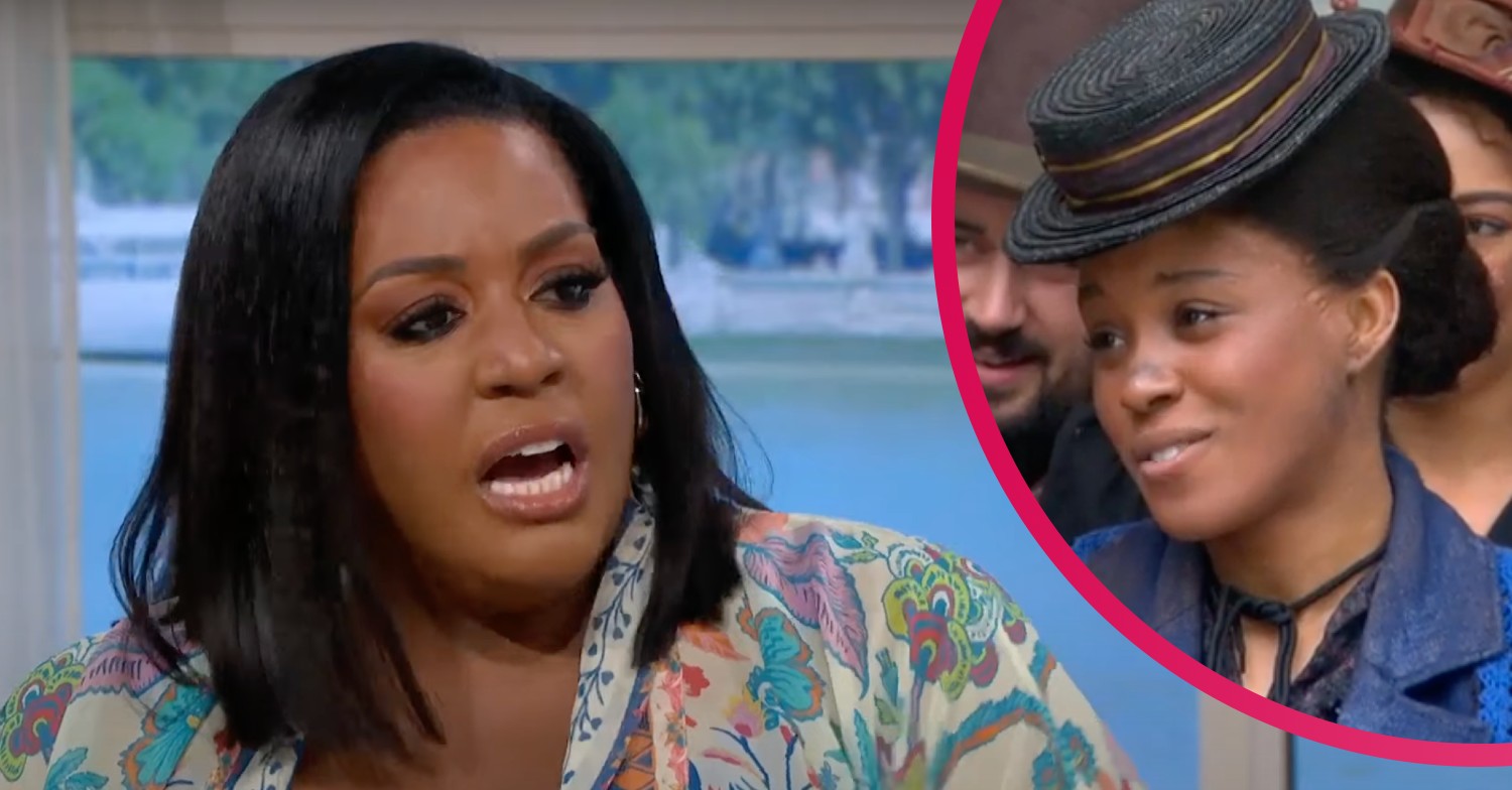 Alison Hammond speaking, Amara Okereke looking touched on This Morning