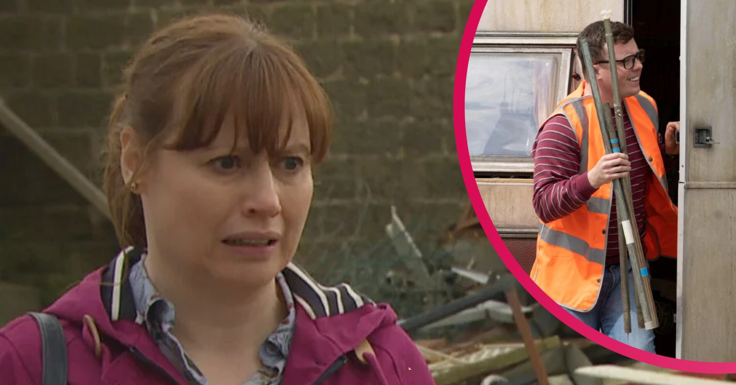 Emmerdale Lydia Vinny and the caravan