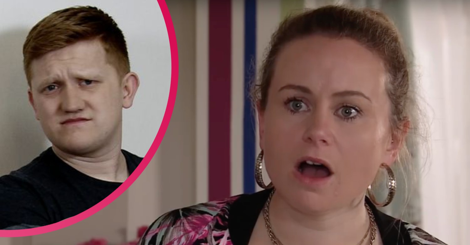 Gemma and Chesney looking shocked in Corrie