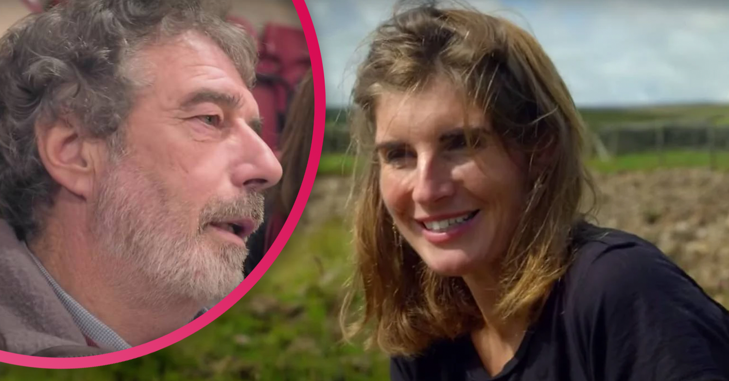 Amanda Owen smiling and Clive talking