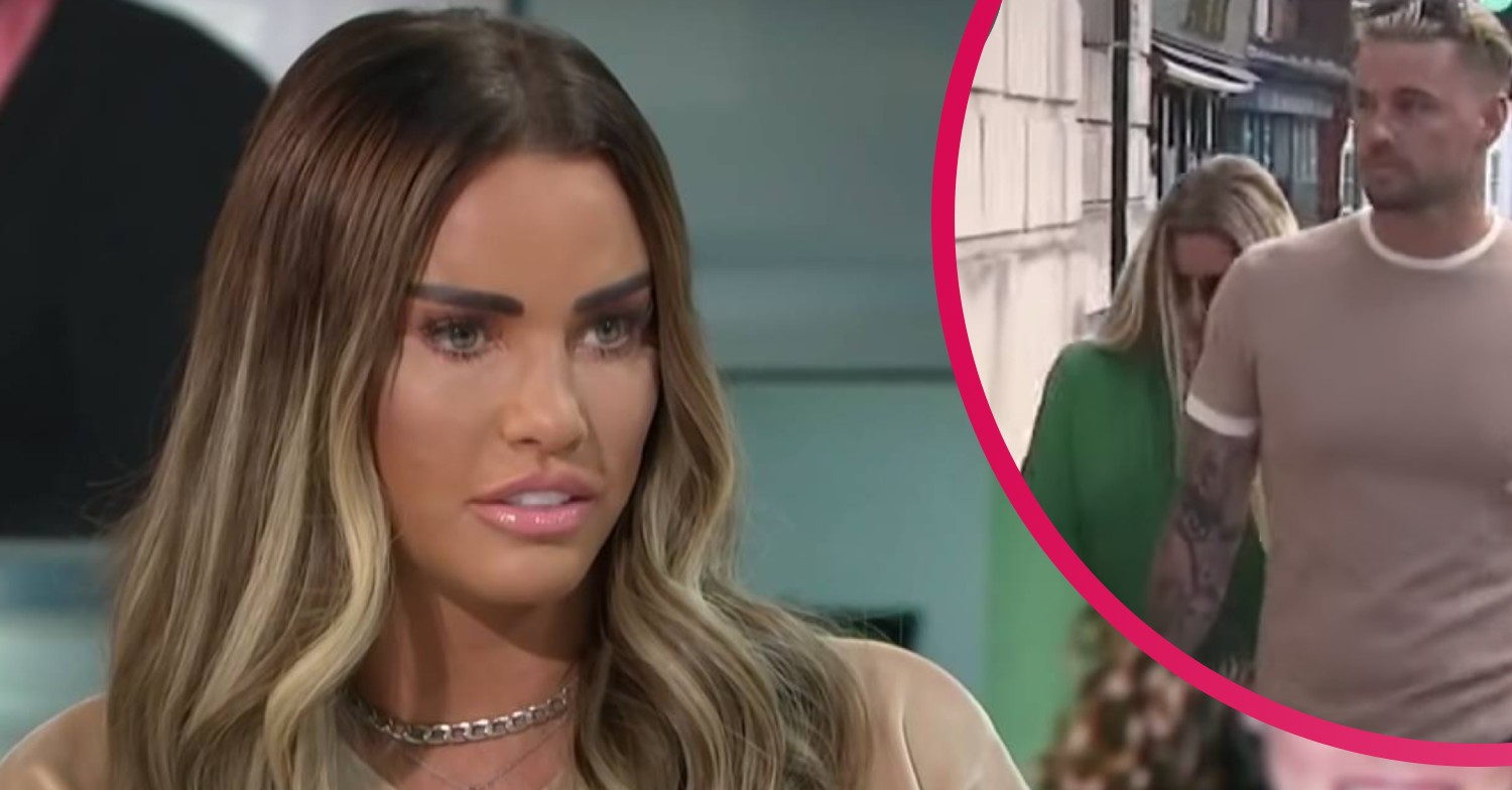 Katie Price listens in the GMB studio and also enters court with Carl Woods