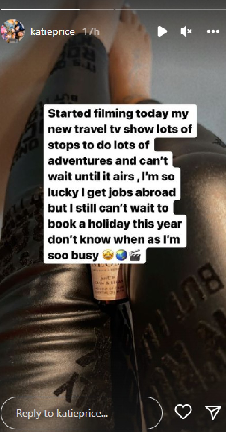 Katie Price shares news of project on Instagram Stories