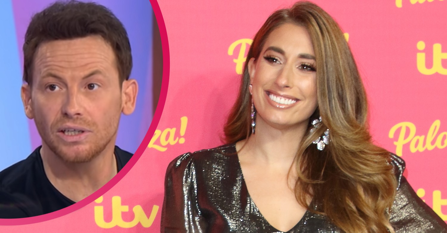 Joe Swash speaking on Loose Women and Stacey Solomon smiling at ITV Palooza