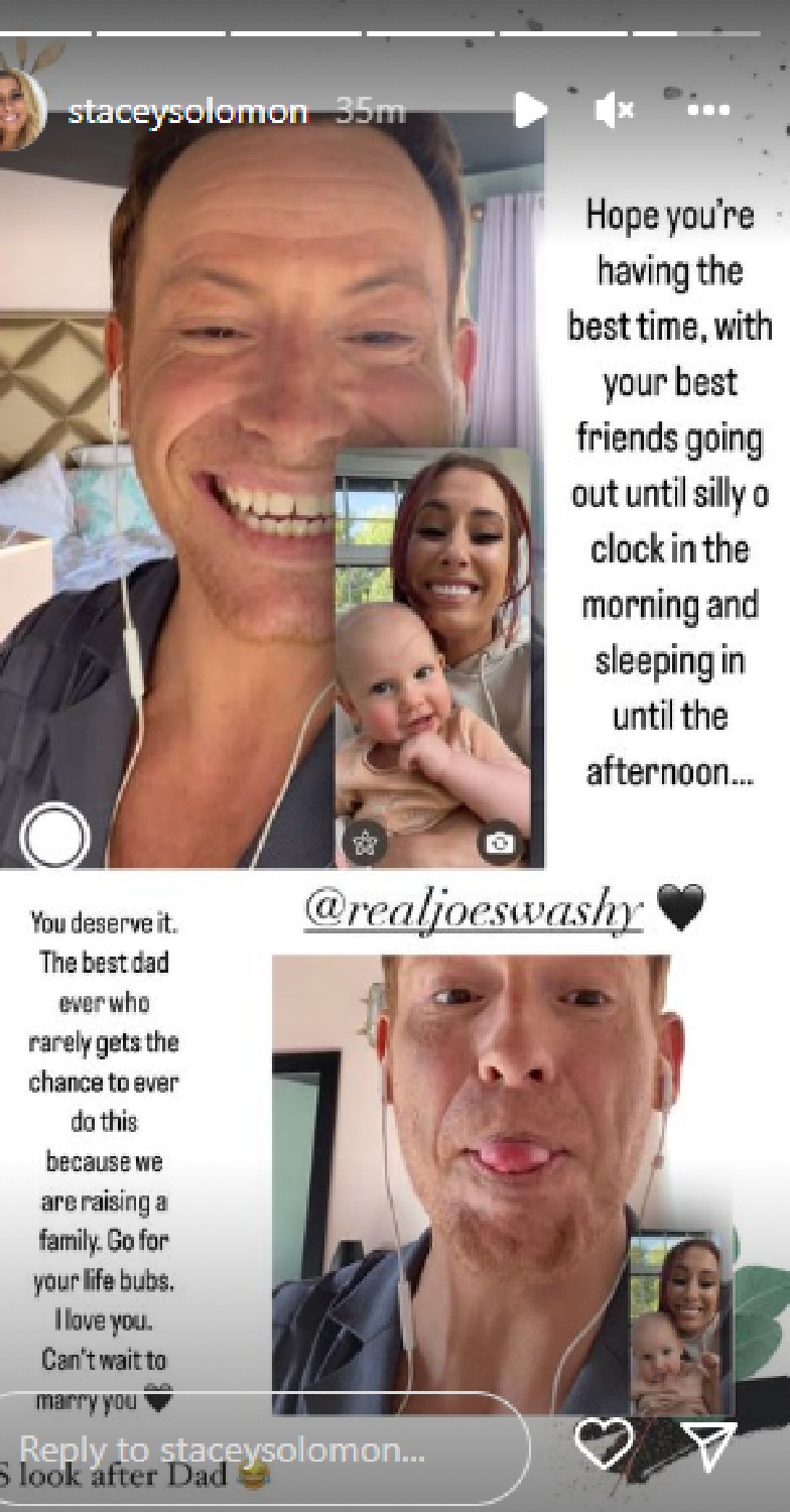 Stacey Solomon shares Instagram Story about Joe Swash
